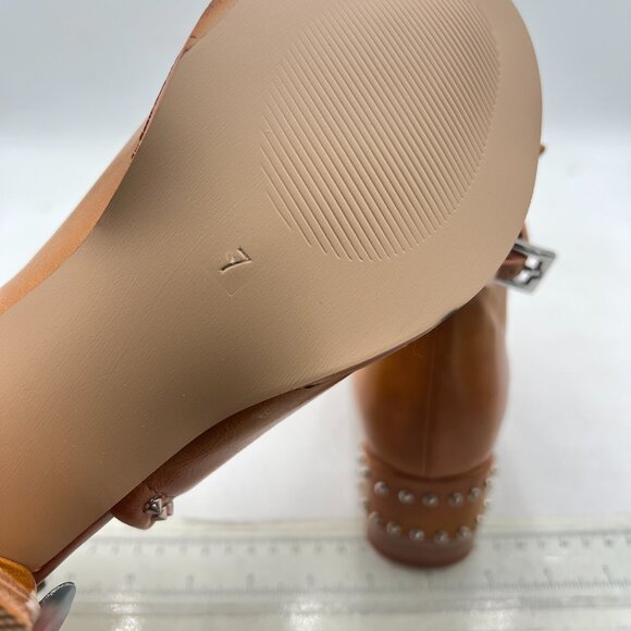 FSJ Brown Rivets Peep Open Toe Sandals Boot Cut Out Buckle Ankle Bootie - Picture 6 of 8